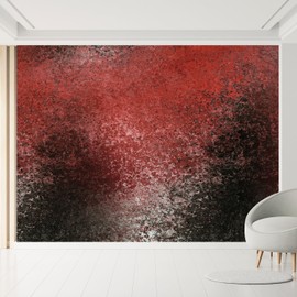 MUDECOR Wall Mural Dramatic Abstract Intense Red and Black Gradient Not Peel and Stick, Non-Woven Wallpaper Wall Decoration for Bedroom Living Room - 96"x144"