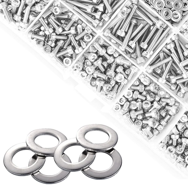 1110 Pieces M3 Screw Kit, M3 Stainless Steel Hex Bolts