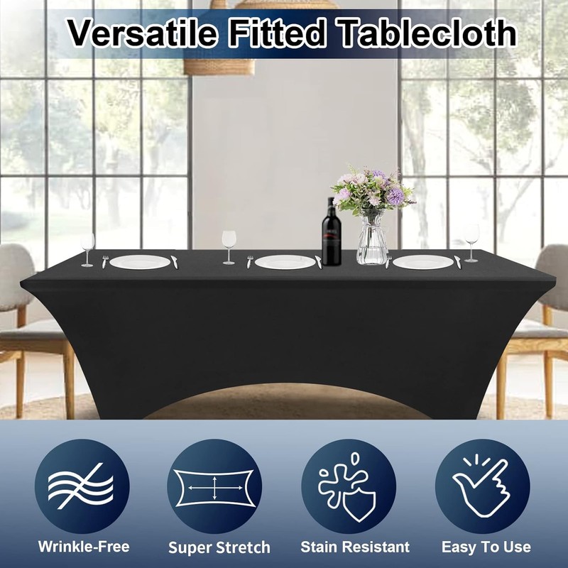 Wedding_Decorations Tight Fit Lycra Table Cover Spandex Cloth Tradeshow Vendor