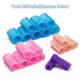 Ahier Rodillo de pelo, paquete de 20 rodillos de autoagarre, 4 tipos de rizadores de peluquería para bricolaje o peluquería (tipo barril) (tipo barril)