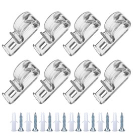 BOLWHAO Roller Shade Clear Saftey Chain and Cord Guide P Clip Fixation Hook for Bead Chain for Roller Blinds,Set of 8 (Screws Included)