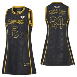 24 Womens Legend Basketball Shirt,Miss You Snakeskin Hip Hop Sport Sleeveless Dress Black Size L