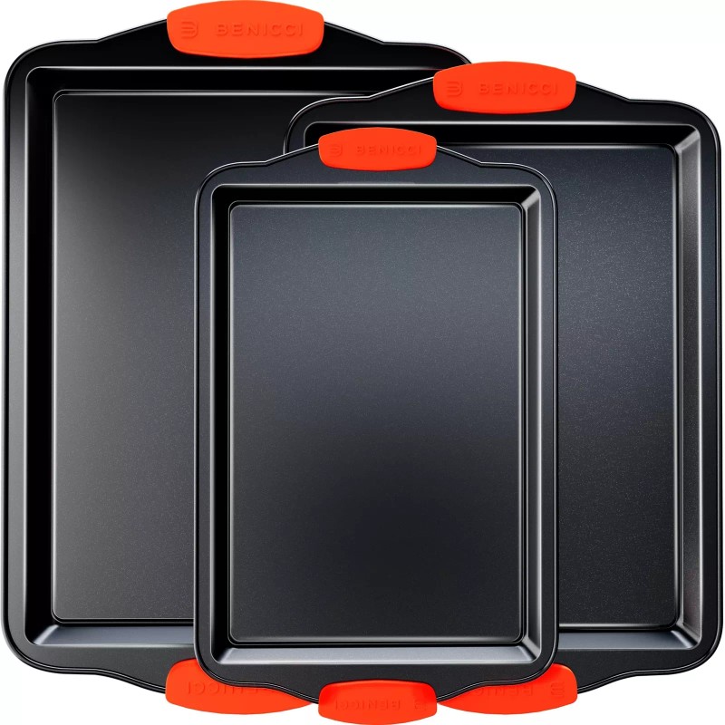 Benicci Premium Non-Stick Baking Sheets Set of 3 - Deluxe
