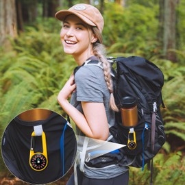 Heveer Compass with Carabiner Hook Compass Keyring Colourful Mini Compass Carabiner for Outdoor Hiking Camping 6 Colours Pack of 18