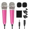 MECCANIXITY 2Pcs Mini Microphone, Mic Tiny Microphone with Sponge Cover,