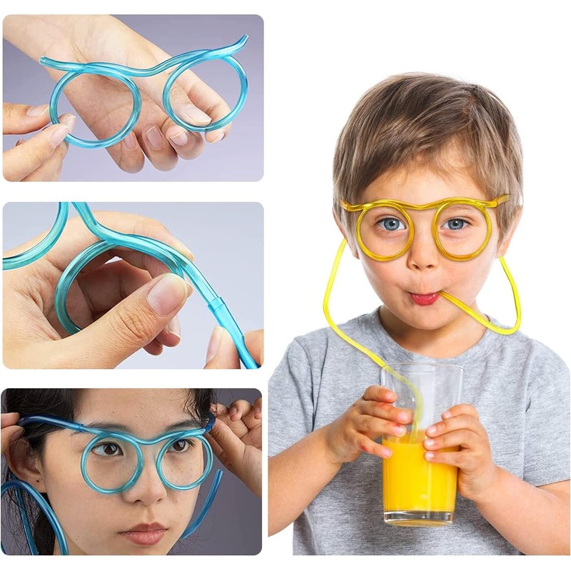 Plastic Straws, Novelty Glasses Straws, Plastic Straws, Party Gadgets, 12