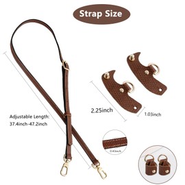 Bag Strap for Longchamp, Leather Purse Straps Adjustable Replacement with 2 Punch-Free Adapters for Longchamp Strap Kit for Small and Medium Bags