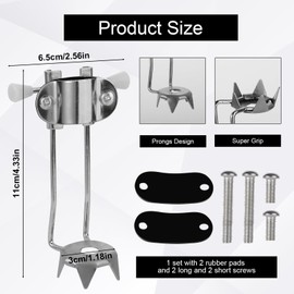 2pcs Ice Cane Tip Attachment, Heavy Duty Metal Cane Tips for Snow Anti-Slip Crutch Ice Tips Spike Feet 5-Prong Replacement Cane Ice Grip Accessories for Walking Sticks Winter