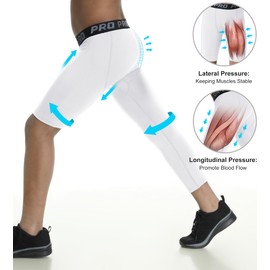 EXARUS 2 Pack Youth Boys One Leg 3/4 Compression Leggings Tights Basketball Sports Pants Athletic Base Layer for Football 8Y