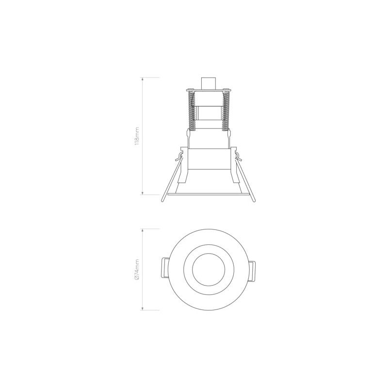 Astro Minima Mini Indoor Downlight (Matt White), GU10 LED Lamp,