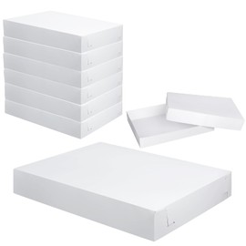 Chivertion Chivertion 6 Pack Full Sheet Cake Box 26 x 18 x 4 Inch Non Window Bakery Tray Full Sheet Cup Cake Box for Party Bread Display Kitchen Bakery Home Birthday (White)