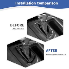 RT-TCZ for Charger Carbon Fiber Gear Shift Panel Cover Trim Frame for Dodge Charger 2015 up Black ABS Carbon Fiber Interior Accessories