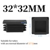 Mcoser Square Plastic End Caps 20PCS 32mm x 32mm Black