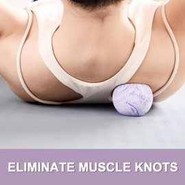 Massage Lacrosse Balls for Myofascial Release, Trigger Point Therapy Muscle Knots, and Yoga Therapy, Made of Rubber, Purple