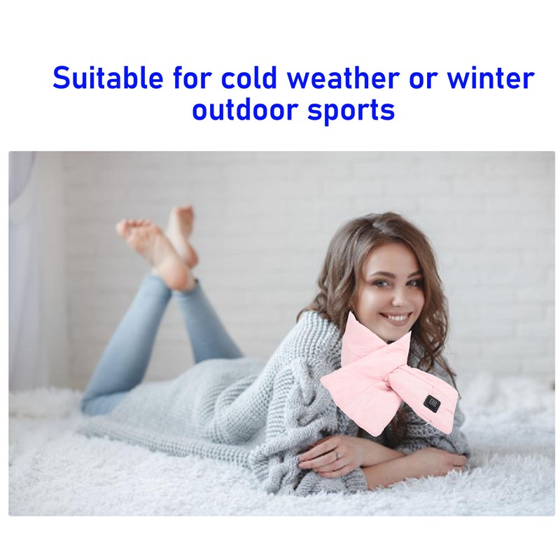 USB Heating Neck Pad Temperature Adjustable Heated Scarf Winter Warm