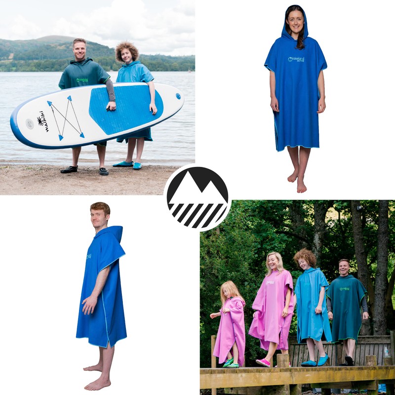 Lakeland Active Patterdale Hooded Changing Poncho Towel - Mid Blue