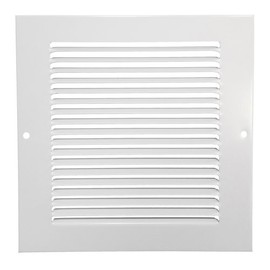 Hart & Cooley 650 Series 6" x 6" White Flat Wall Return Air Grille #043101 (Fits a 6"W x 6"H Hole)