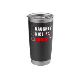 Naughty Nice Dutch Candy Cane Christmas Santa List Stainless Steel Insulated Tumbler