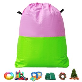 MAGLADY Pool Cover Storage Bag Waterproof Pool Cover with Handles Heavy-Duty Pool Cover Stowaway Bag Pool Safety Cover Pool Cover Packing Bags Water-Resistant Home Storage,39" x 47",Pink+Green