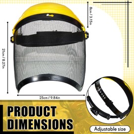 Hestya 2 Pcs Safety Face Shield Adjustable Safety Helmet with Visor Chainsaw Helmet Strimmer Face Guard Face Protection Shield Forestry Hat for Gardening Logging Lawn, Yellow Black