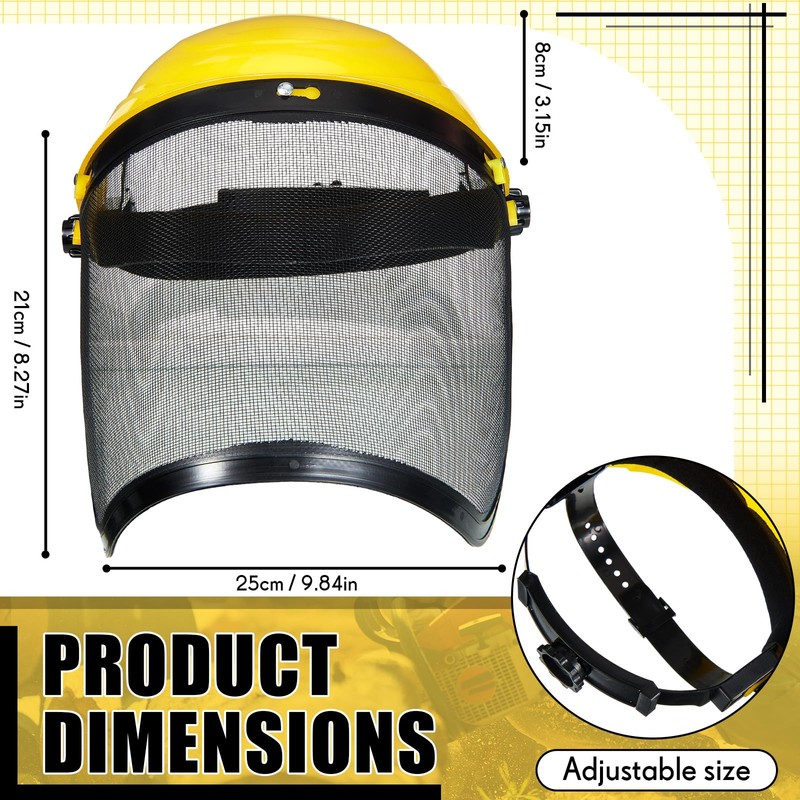 Hestya 2 Pcs Safety Face Shield Adjustable Safety Helmet with