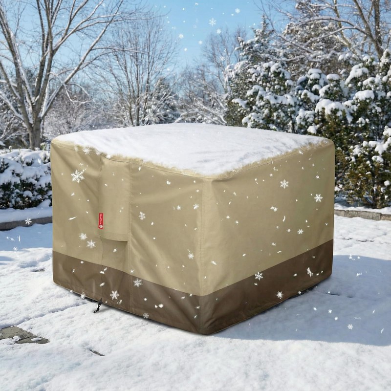 SheeChung Gas Fire Pit Cover Square 600D Heavy Duty Patio