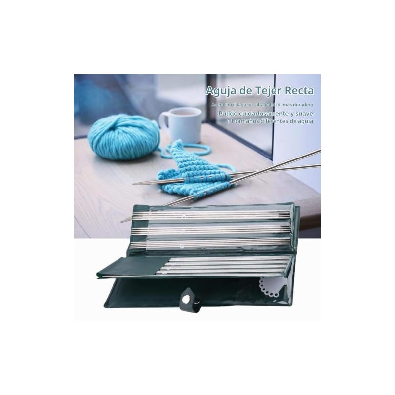 Garosa 44pcs Agujas de Tejer de Doble Punta Suéter Agujas