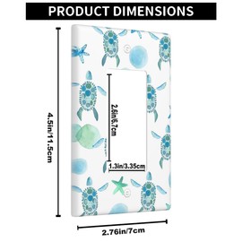 Pznen Turtle Single Rocker Light Switch Cover Plate Sea Turtle Beach Decorative Wall Plate 1-Gang Rocker Plug Outlet Cover for Home Bedroom Living Room