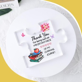 Thank You Gift for Teacher Appreciation Day Gifts Acrylic Puzzle Piece Plaque for Teachers End of The Year Gifts for Mentor Graduation Retirement Gift from Student