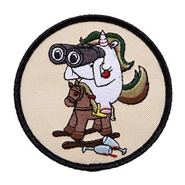 Café Viereck ® German Army Scouting Unicorn Fun Patch Embroidered with Velcro 8 cm