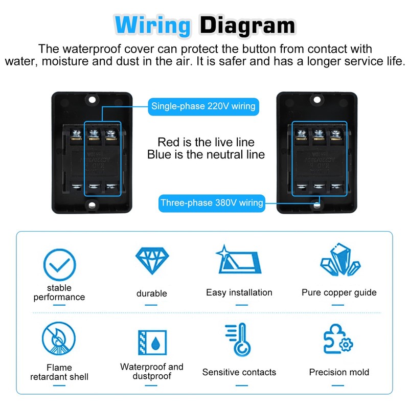 Machine Switch Push Button Replacement Switch: Nizirioo Pack of 3