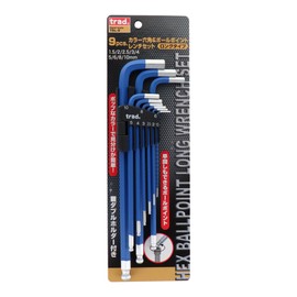 trad TBL-9 9pcs Color Hex Ball Point Wrench Set, Long Type