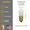 Sunlite 41717 Incandescent T4 Tubular Light Bulb, 15 Watts, 75