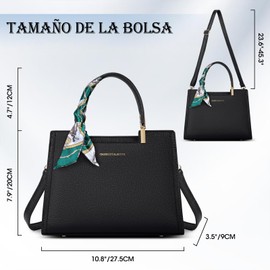 SDYSM Bolsas de Mujer,Bolsa de Mano de PU Bolso Bandolera Negra,Bolso Crossbody impermeable,Tote Bag Para Mujer Adecuado Para Casual,Compras,Cita