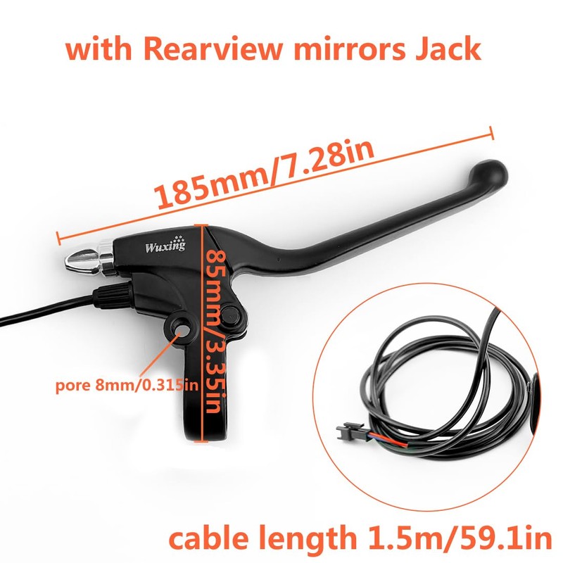L-faster Wuxing 115PDD Brake Lever Grip with Rearview Mirrors Jack