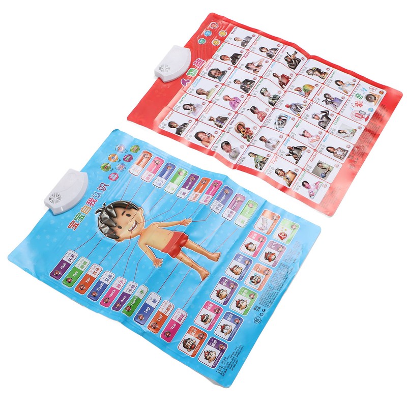 2pcs Chinese English Phonics Posters Multipurpose Fun Early Education Self