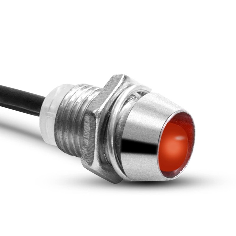 Senpinkboo 10PCS Car Boat LED Indicator Light 12V 8mm Pilot