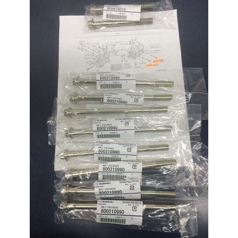 Subaru Block Main Bolts Case Kit EJ205 EJ257 Turbo OEM