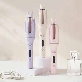 28mm Barrel Automatic Curling Irons - 4 Temperature Modes, Negative Ion Generator, Smart Timer and Sensor, Safety Auto Shut-Off, Easy to Use and Stylish Hair Styling Solution - Color: PURPLE