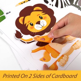 30 Pieces Jungle Animal Cutouts Safari Jungle Cut-Outs for Bulletin Board Classroom Baby Shower Animals Theme Birthday Party Decorations