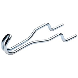 Merriway BH01891 (20 Pcs) Double Drop Small Pegboard Hook, BZP Fits 19 & 25mm Pegboards - Pack of 20 Pieces