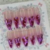 Glass bead purple gradient handmade nail tip - Oval M