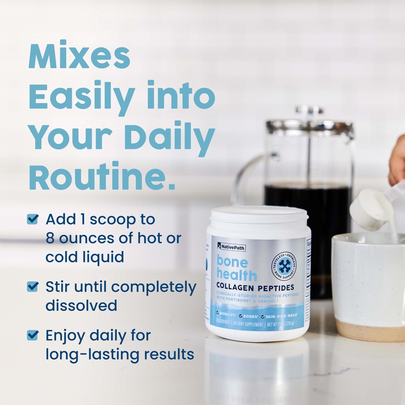 NativePath Bone Health Collagen Peptides, Type 1 & 3, with