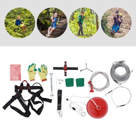 YIYIBYUS Ziplines Kits for Backyard, 160FT Zip Line Kit with Stainless Steel Spring Brake 330LBS Kids Toys Play Set Zip Lines for Kids Outdoor Playground Games for Children Over 3 Years of Age
