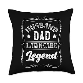 Husband Dad Lawn Care Legend Machine Lawn Mower Throw Pillow