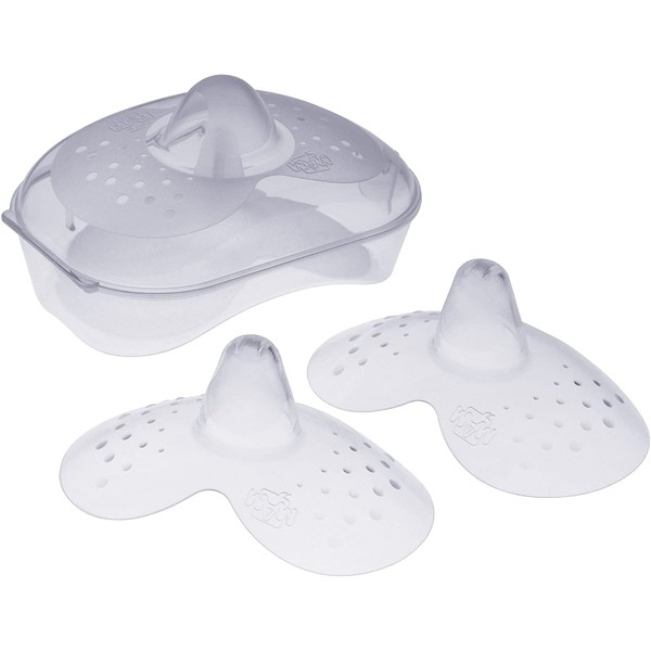 MAM Nipple Shields Size Small (Pack of 2), Breast Shields with Sterilisable Travel Case, Breast Protectors to Support and Enhance Breastfeeding