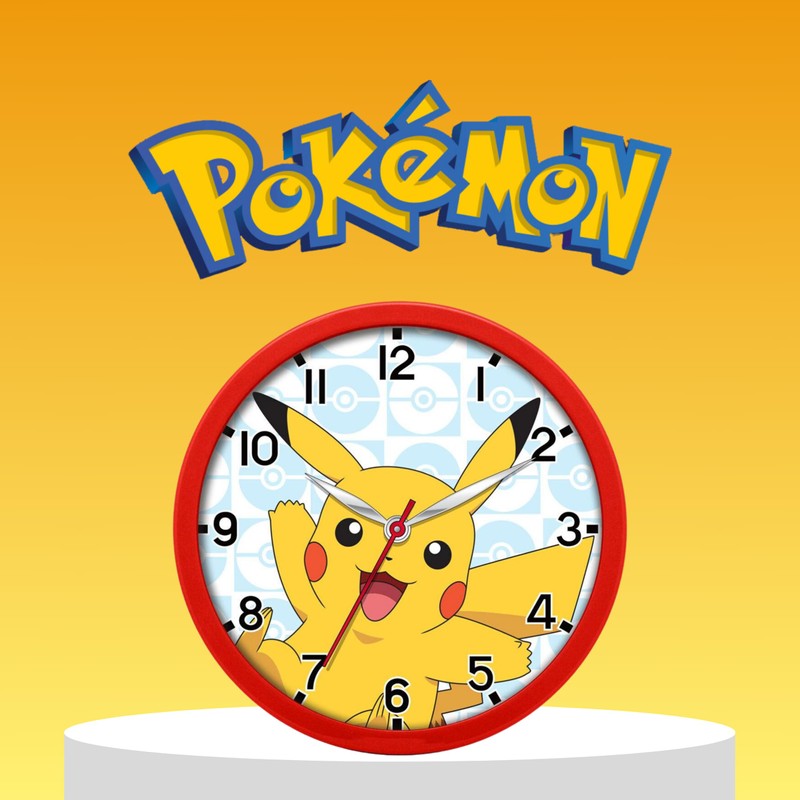 Pokémon Classic Design Round Silent Wall Clock Kids Clock Decor