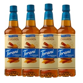 Torani Puremade Zero Sugar Brown Sugar Cinnamon Flavored Drink Syrup, 25.4 fl oz (Pack of 4)