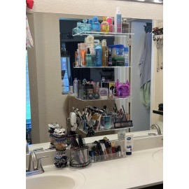 Jiepai Acrylic Shower Caddy Shelves 2 Pack Adhesive Bathroom Storage Organizer, Home...