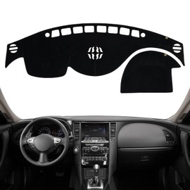 KEYOOG Dashboard Cover Dash Mat Fit for in-finiti 12-09 FX35,2013 FX37,13-09 FX50,17-14 QX70 (Without HUD Models),Car Dash Board Mat Anti-Glare Carpet,Non-Slip Pad (Black)